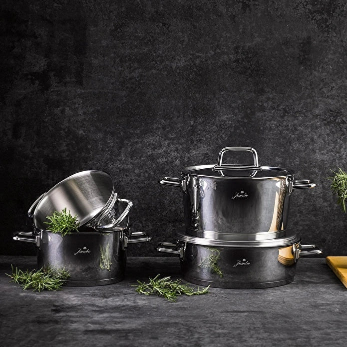 Jumbo Felix 8-Piece Induction Base Steel Pot Set