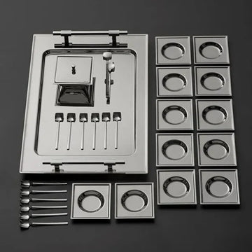 Jumbo New 9100 28-Piece Square Tea Set - Steel