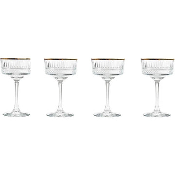 Paşabahçe 440436 Elysia Golden Touch Glass Set of 4, 260 ml