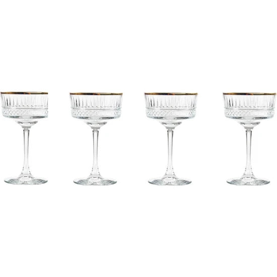 Paşabahçe 440436 Elysia Golden Touch Glass Set of 4, 260 ml