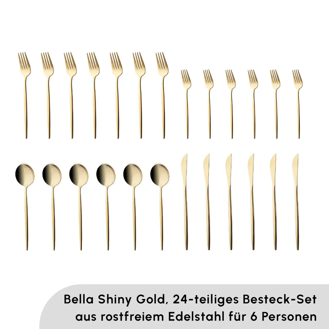 Karaca Bella 24-Piece Cutlery Set for 6 - Shiny Gold