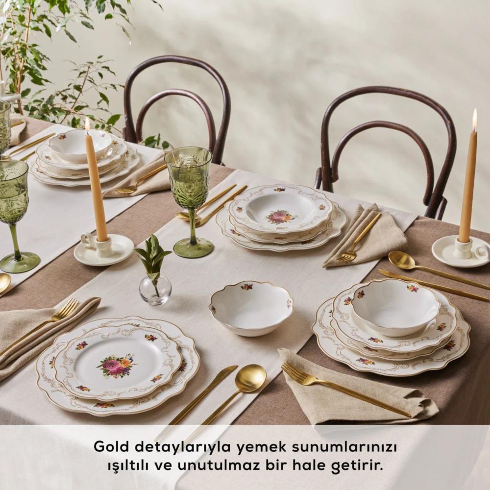 Karaca Antique 24-Piece Porcelain Dinner Set for 6