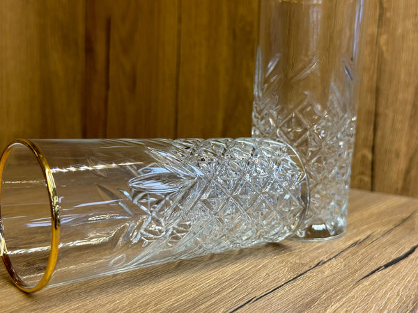 Paşabahçe Timeless Golden Touch 4-piece Soft Drink Glass Set / PB-420326 GO
