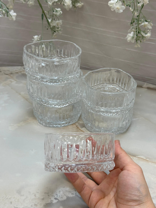 Bavary Glass Wave Snack Bowls, Ribbed - 6-piece set