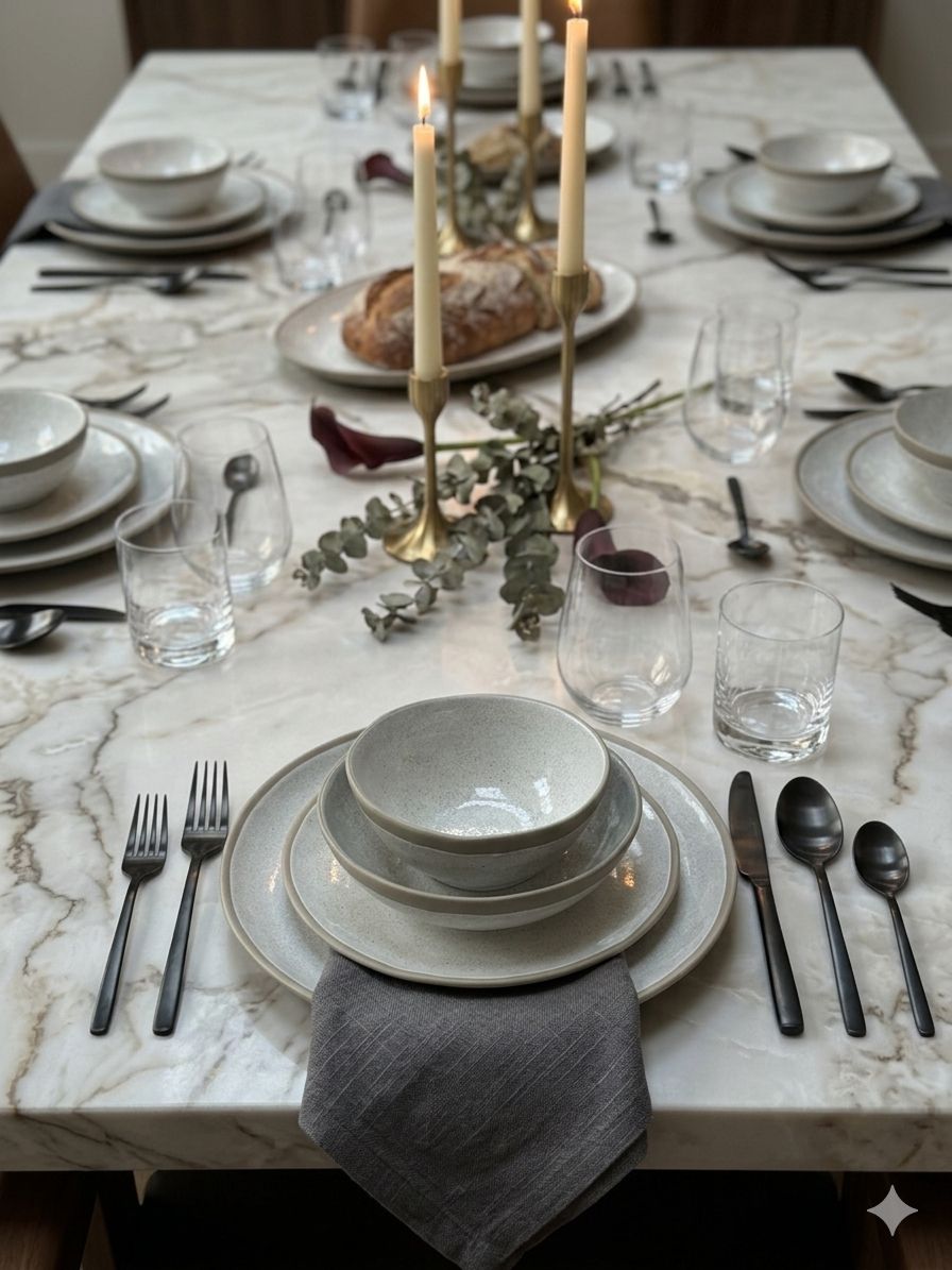 Bricard Albi Light Gray 25-Piece Dinner Set (Serves 6)