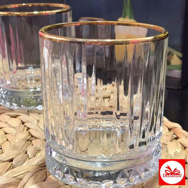 Paşabahçe 520014GO Elysia Set of 4 GOLD Glasses / 210 ml