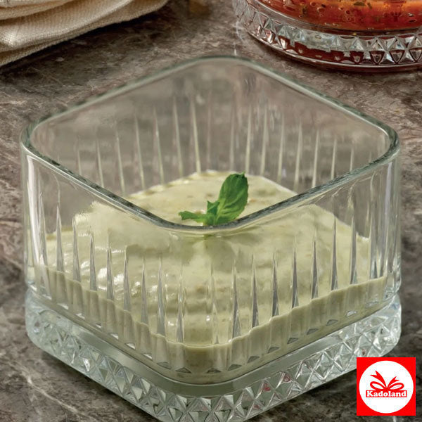 Paşabahçe 530138 Elysia Square Biscuit Bowl – Bowl – Breakfast Bowl – Sauce Bowl 235ml – Set of 4