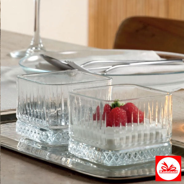 Paşabahçe 530138 Elysia Square Biscuit Bowl – Bowl – Breakfast Bowl – Sauce Bowl 235ml – Set of 4