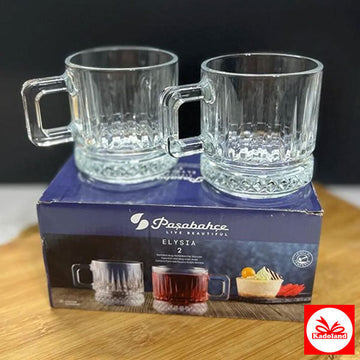 Paşabahçe Elysia 2-Piece Handled Cup and Saucer Set, 195 ml / PB-55422