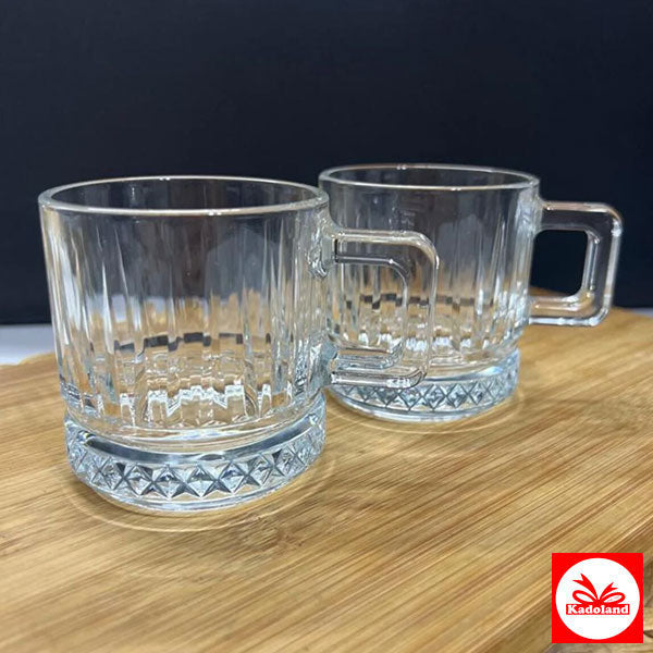 Paşabahçe Elysia 2-Piece Handled Cup and Saucer Set, 195 ml / PB-55422