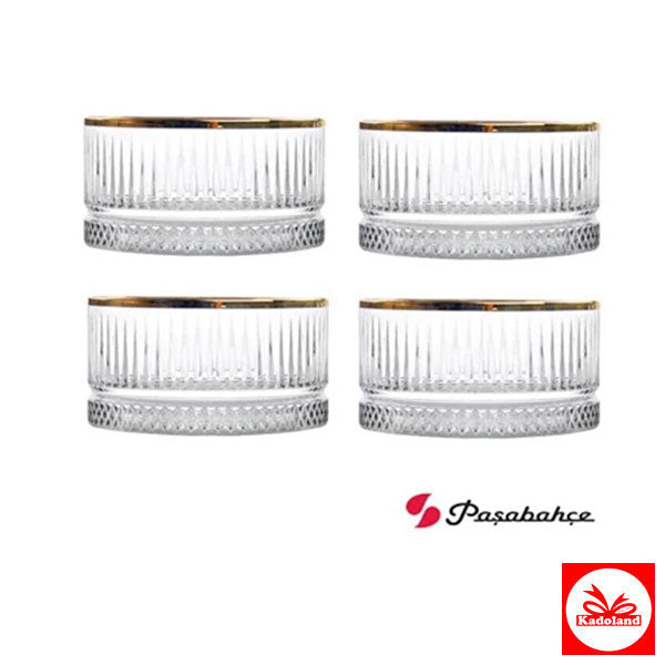 Paşabahçe Gold-Gilded Elysia Bowl Set of 4 530038GO
