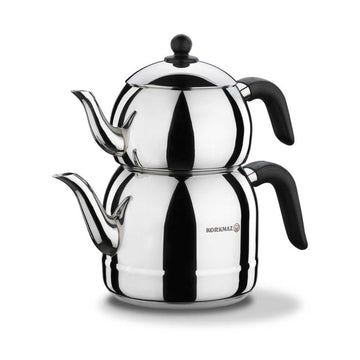 Korkmaz Retro Black Turkish Teapot Set – 2.5 L (A194)