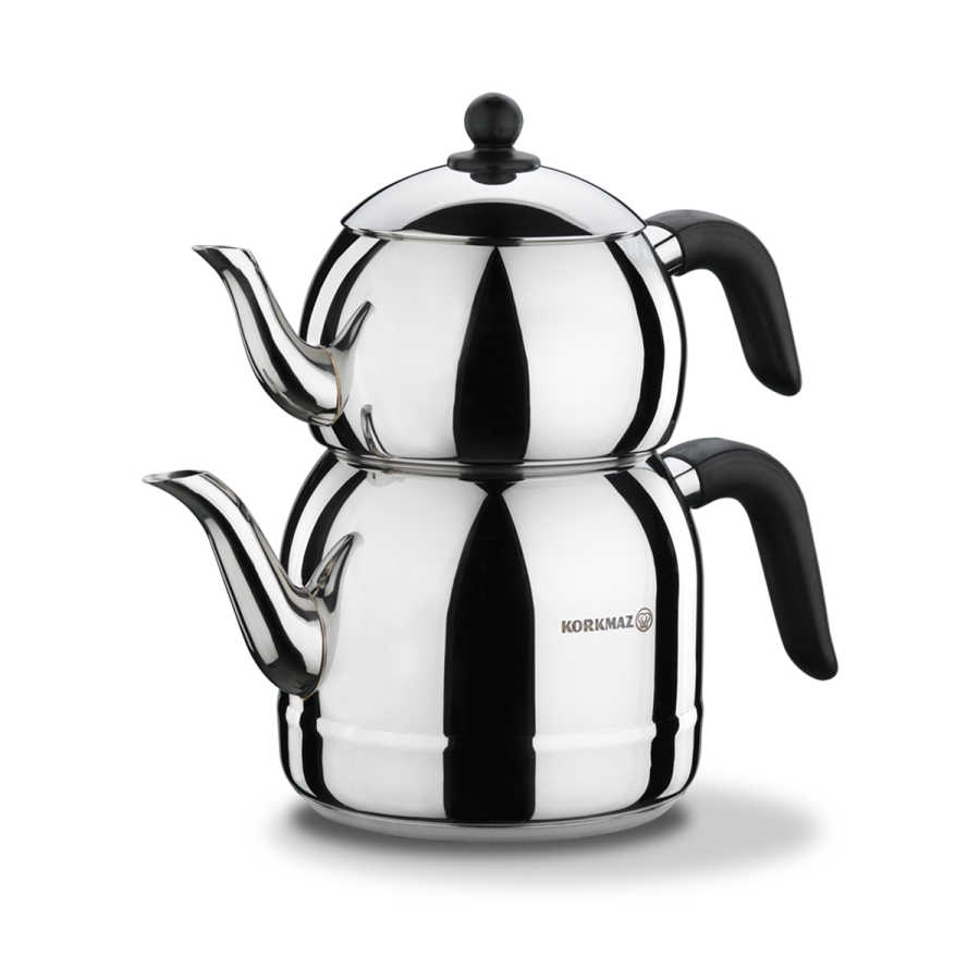 Korkmaz Retro Black Turkish Teapot Set – 2.5 L (A194)