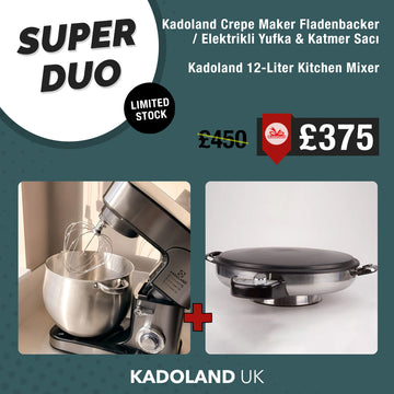 Kadoland 12 Liter Kitchen Mixer + Kadoland Flatbread Maker / Electric Yufka and Katmer Griddle