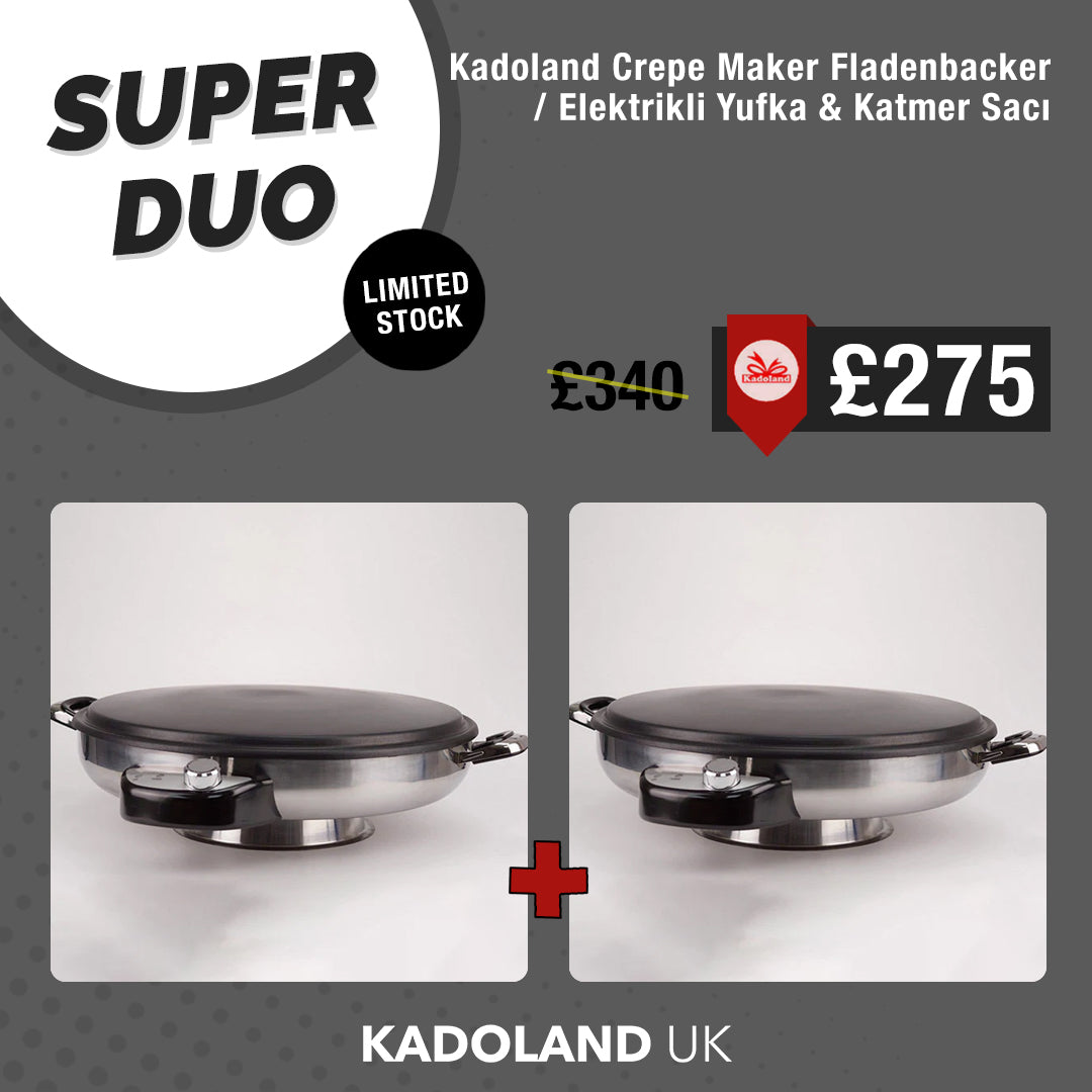 2x Kadoland Crepe Maker Flatbread Maker / Electric Yufka &amp; Katmer Sacı